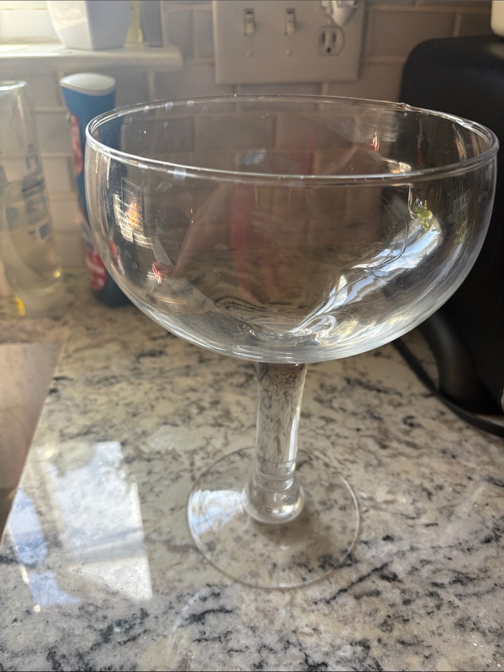 Clear Glass Coupe Cocktail Glass - Elegant Stemmed Drinkware- OVERSIZED
